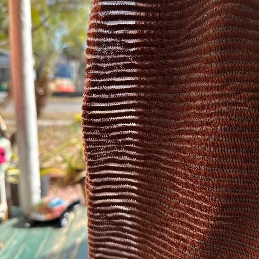 Prestige brown polo shirt with a unique‎ pattern vtg mens xl